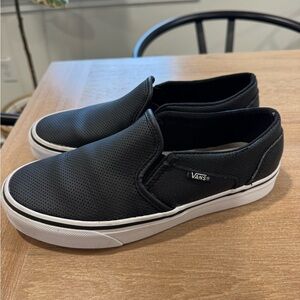 Vans Women's Black Perforated Slip-On Sneakers